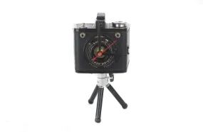 Vintage Tripod Desk Clock - Brownie Flash Six-20/16 - Repurposed Vintage Camera