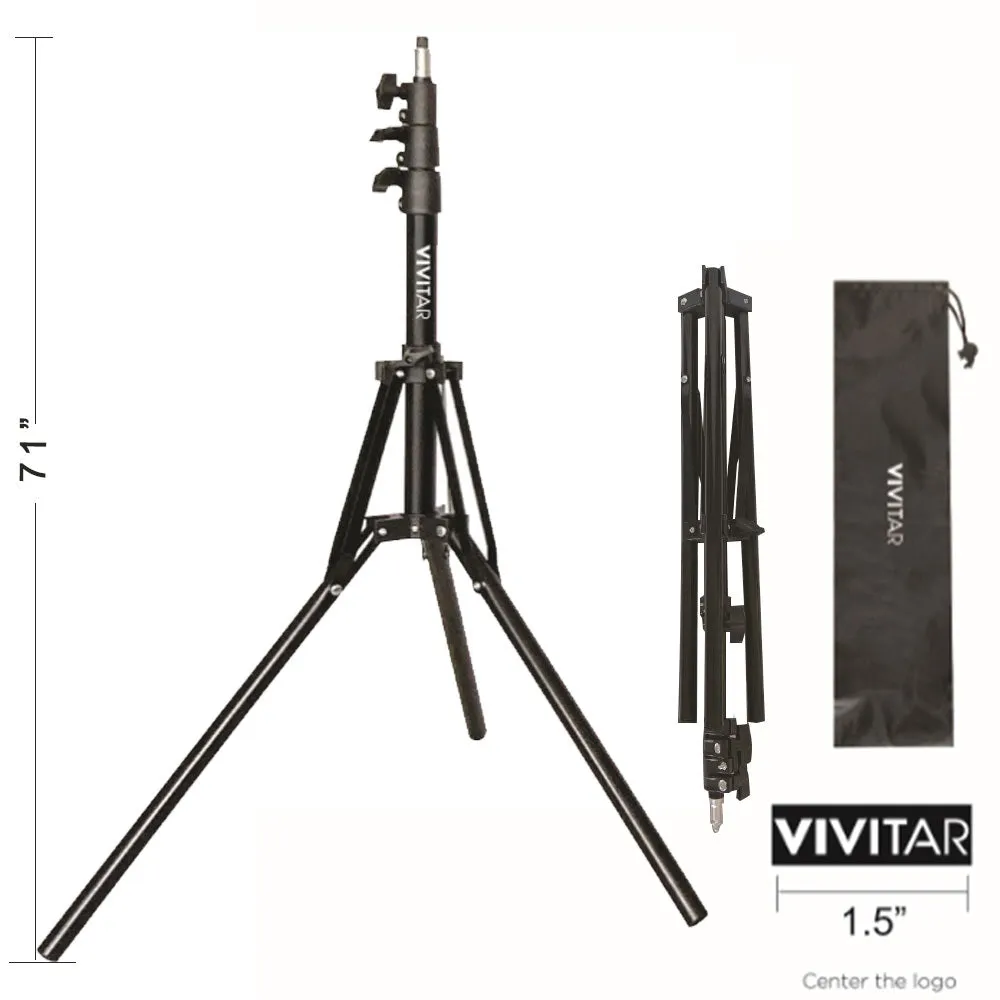 Vivitar 104 LED Acrylic Plate Video Light Panel Adjustable Color and Brightness with 71" Adjustable Light Stand