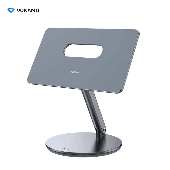 VOKAMO Magnetic iPad Stand 360° Rotating Base Foldable Alloy Tablet Holder Designed For iPad Pro iPad Air