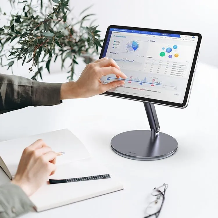 VOKAMO Magnetic iPad Stand 360° Rotating Base Foldable Alloy Tablet Holder Designed For iPad Pro iPad Air