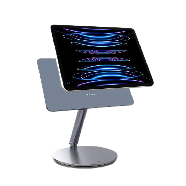 VOKAMO Magnetic iPad Stand 360° Rotating Base Foldable Alloy Tablet Holder Designed For iPad Pro iPad Air