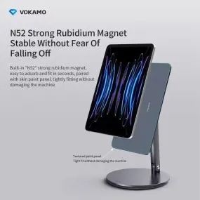 VOKAMO Magnetic iPad Stand 360° Rotating Base Foldable Alloy Tablet Holder Designed For iPad Pro iPad Air