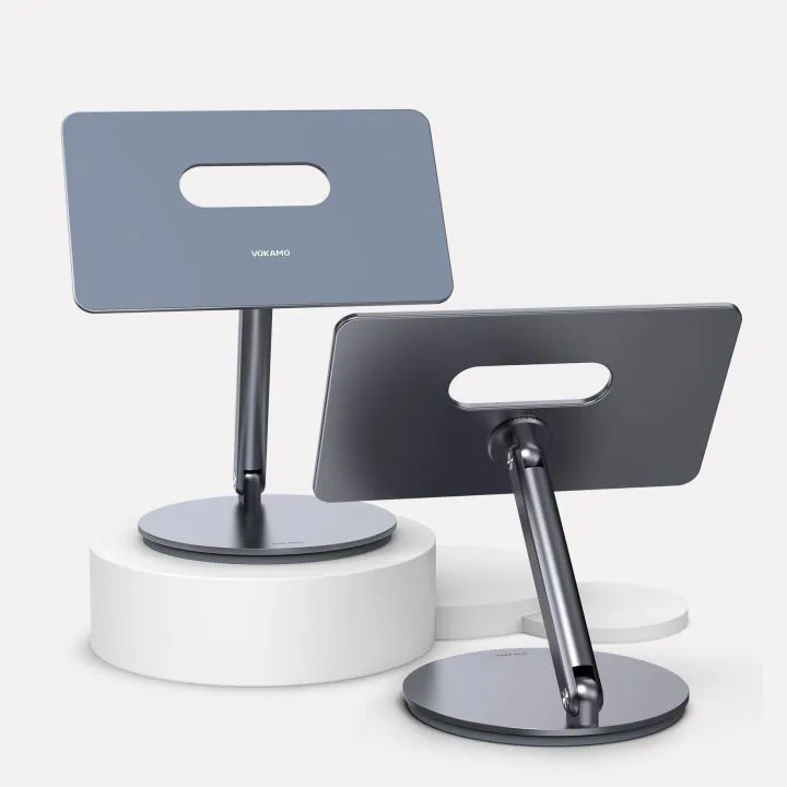 VOKAMO Magnetic iPad Stand 360° Rotating Base Foldable Alloy Tablet Holder Designed For iPad Pro iPad Air