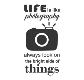 Wallstick Camera with Quotes wallstickers (Vinyl 70 cm x 30 cm)