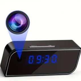 WiFi 4K Camera HD 1080P Mini DV Alarm Clock SpyCam Indoor Home Security Cam Clock Wireless Remote Live View Video Recorder 140 Wide Angle Night Vision Motion Detection Sensor For Home, Office, Warehouse