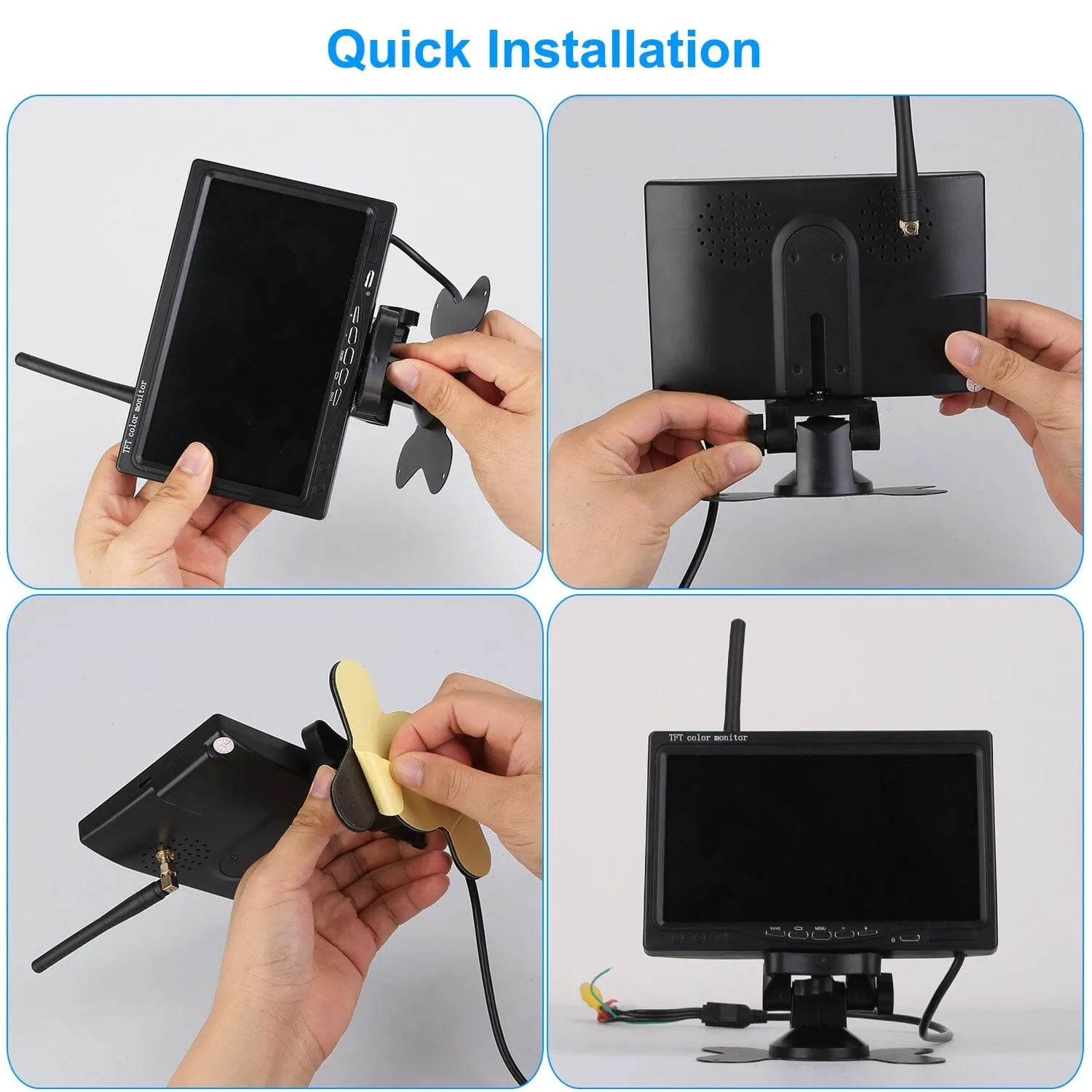 Wireless Backup Camera System Vehicle Rear View Monitor Kit