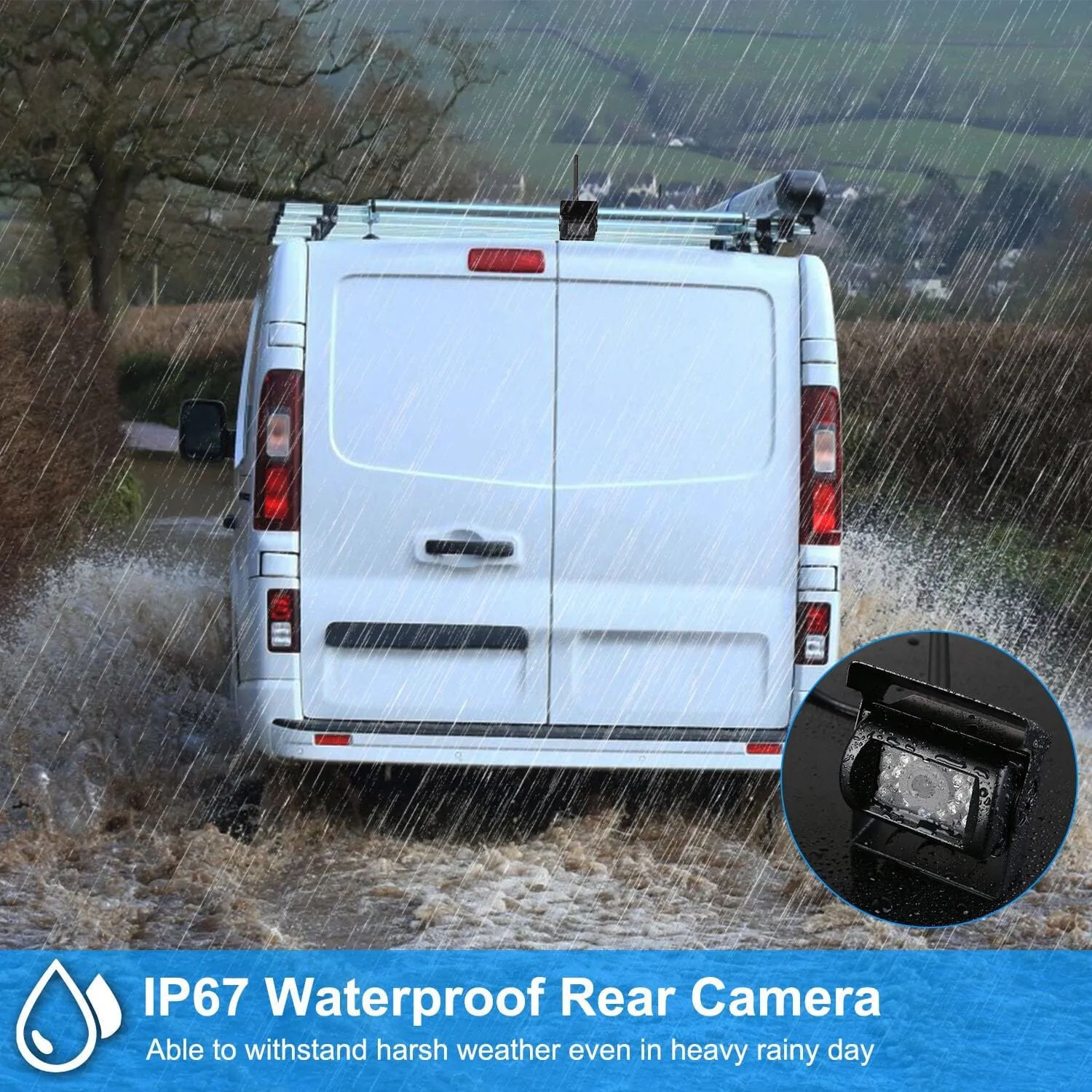 Wireless Backup Camera System Vehicle Rear View Monitor Kit
