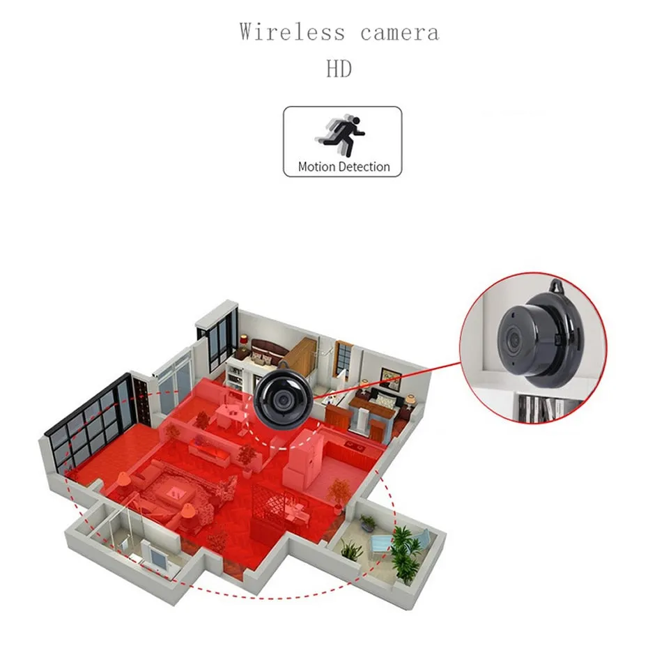 Wireless Mini WiFi Camera 960P (HD, Night, CCTV, Motion, Alarm)