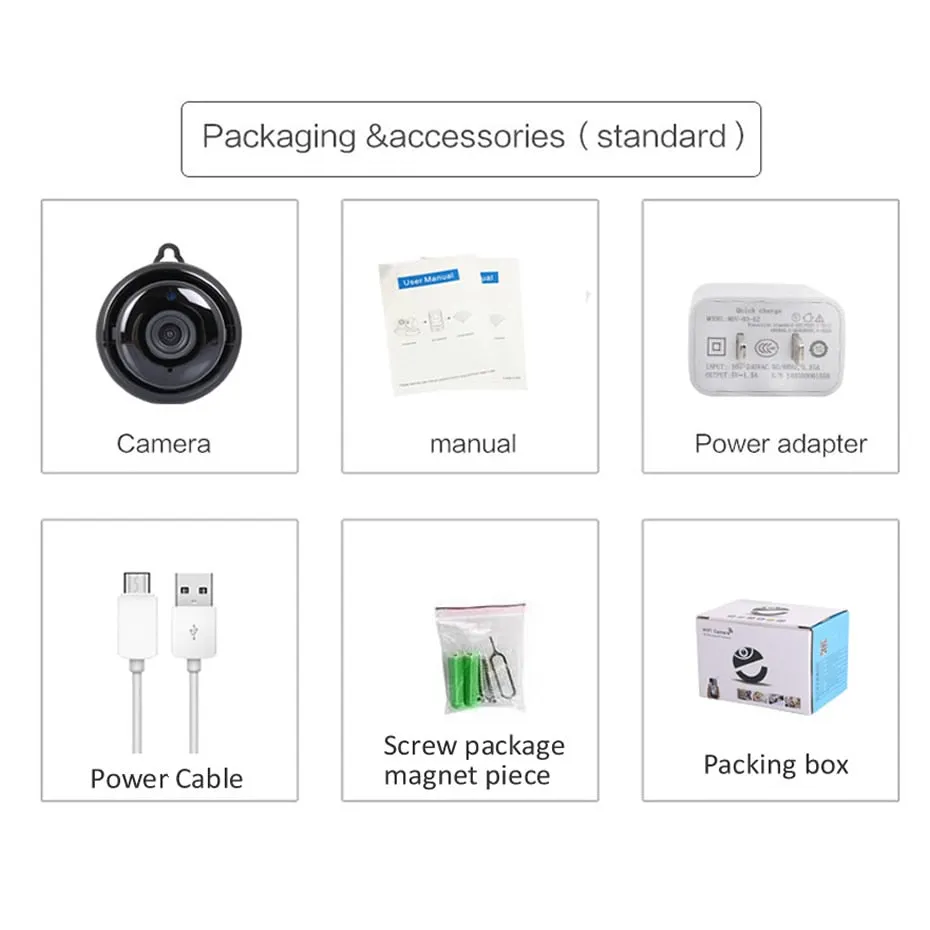 Wireless Mini WiFi Camera 960P (HD, Night, CCTV, Motion, Alarm)