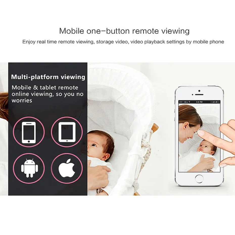 Wireless Mini WiFi Camera 960P (HD, Night, CCTV, Motion, Alarm)