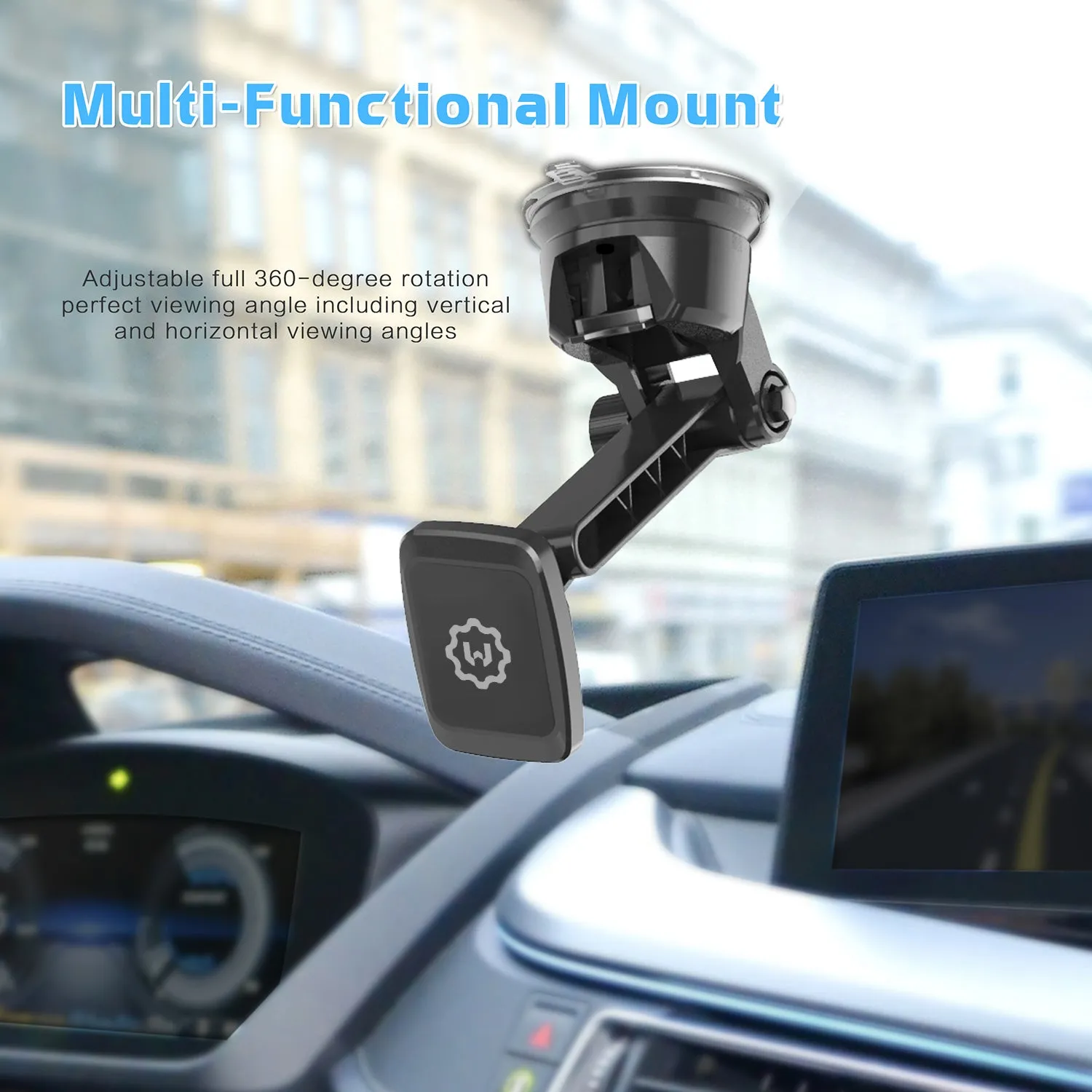 WixGear Universal Magnetic Car Mount Holder, Windshield Mount and Dashboard Mount Holder for Cell Phones AND TABLETS