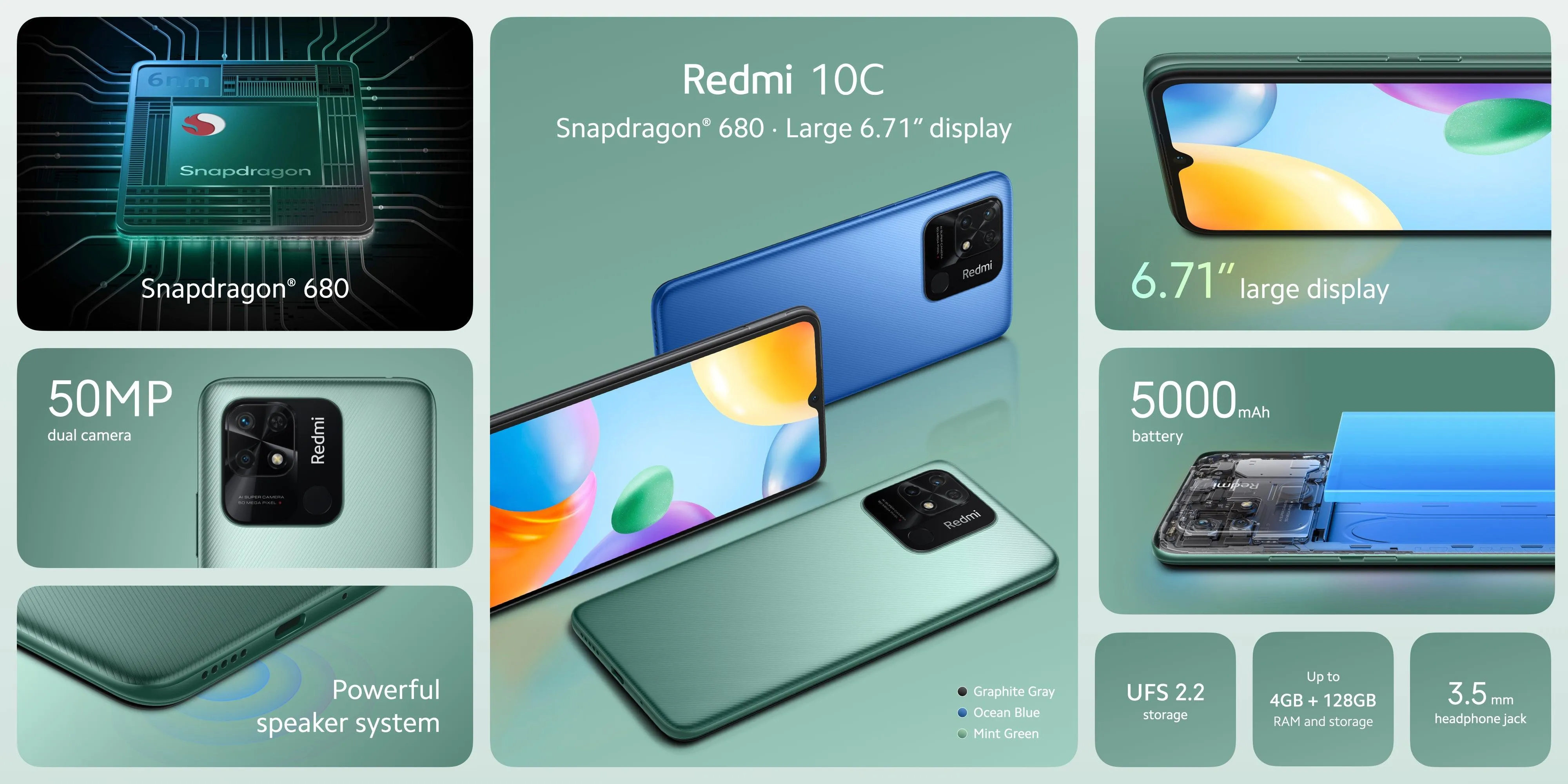 Xiaomi Redmi 10C 6.7" (4/128GB)