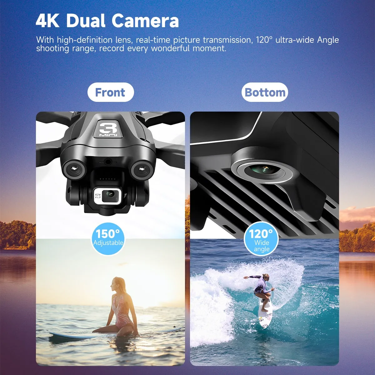 Z908 Drone 4K HD Camera Optical Flow Localization 3-sided Obstacle Avoidance