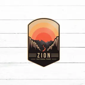 Zion National Park Sticker | Waterproof Vinyl Decal | 3in